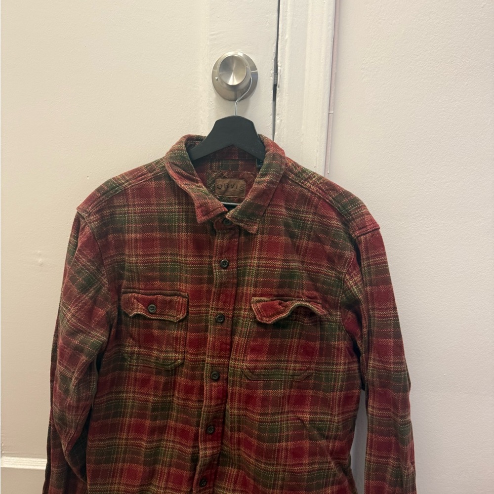 Orvis Red and Green Plaid Flannel
